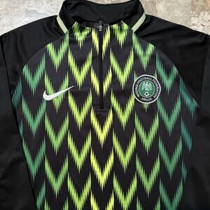 Nike Nigeria Football Federation Sweatshirt Mens Small Black Green Naija Warm Up